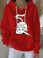 Women's Christmas Print Casual Hoodie