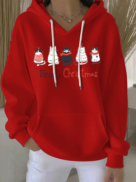 Women's Christmas Print Casual Hoodie