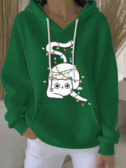 Women's Christmas Print Casual Hoodie