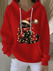 Women's Christmas Print Casual Hoodie