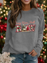 Women's Christmas combined with faith print raglan sleeve sweatshirt