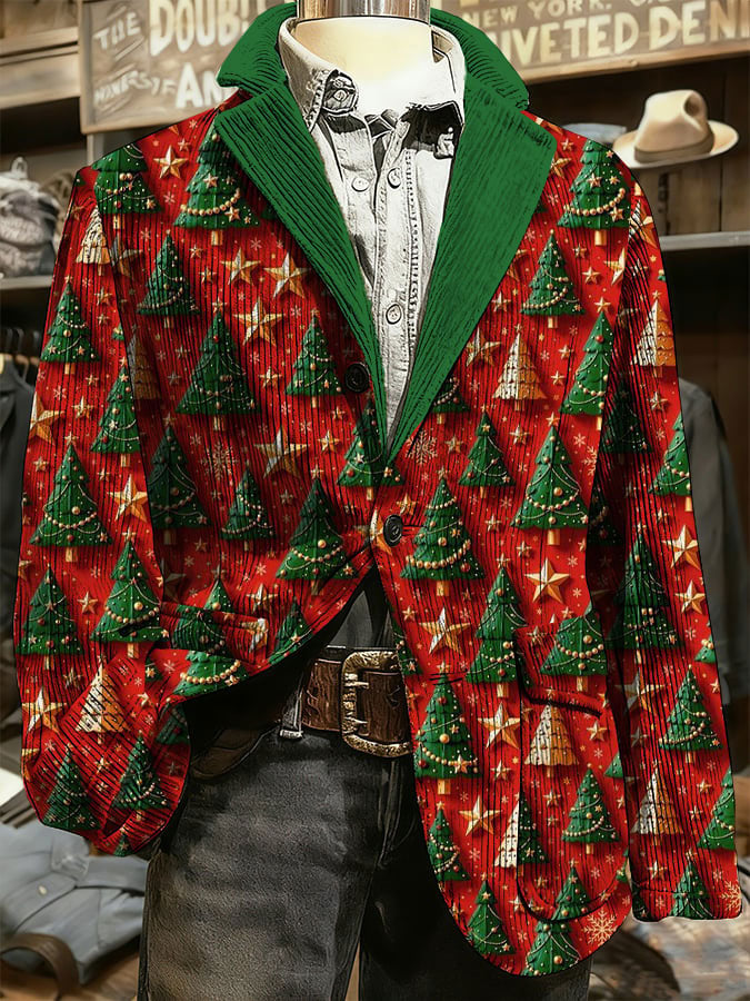 Men's Christmas Art Printed Jacket
