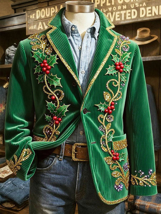 Men's Christmas Art Printed Jacket