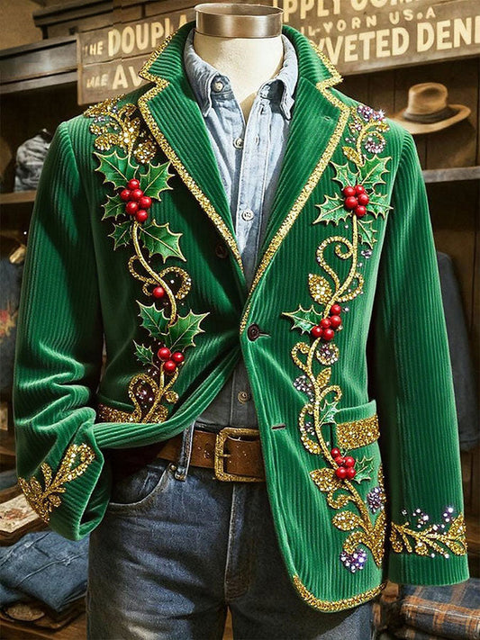 Men's Christmas Art Printed Jacket