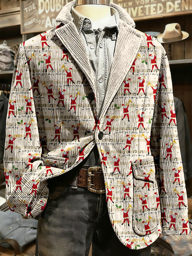 Men's Christmas Art Printed Jacket