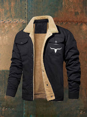 Men's Western-style Fleece-lined Jacket