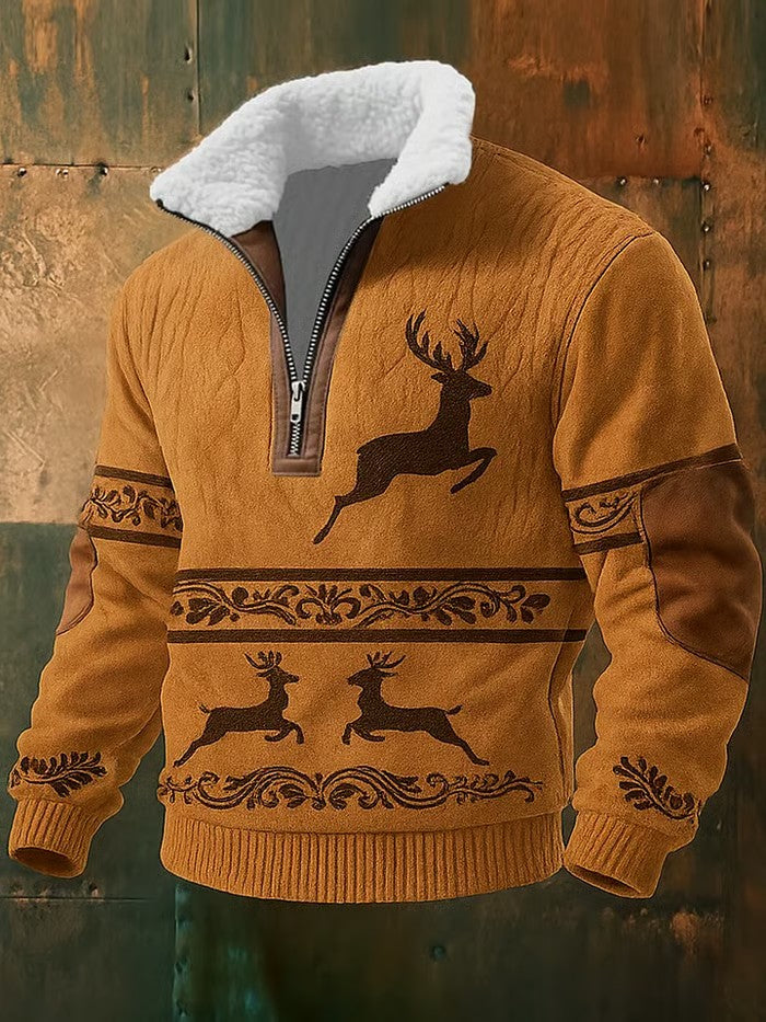 Men's Vintage Western Printed Casual Sweatshirt