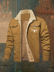 Men's Western-style Fleece-lined Jacket