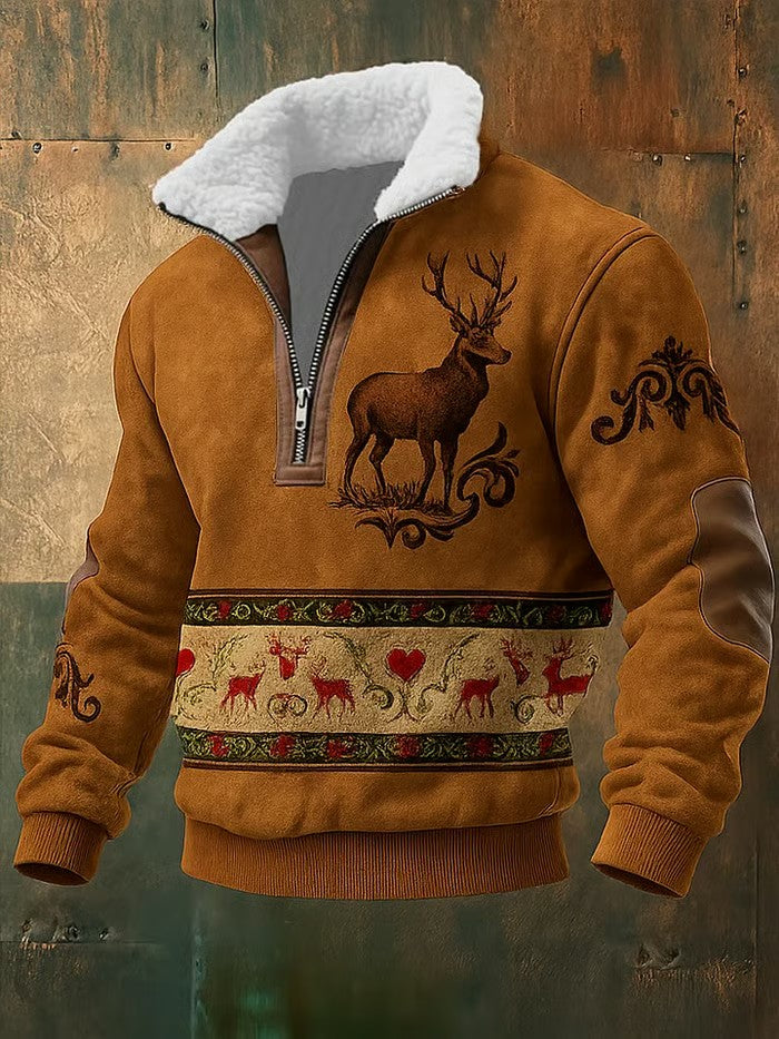 Men's Vintage Western Printed Casual Sweatshirt