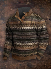 Men's Vintage Western Printed Casual Sweatshirt