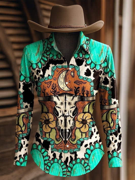 Women's Retro Western Graphic Printed Shirt