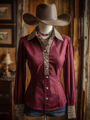 Women's Retro Western Graphic Printed Shirt