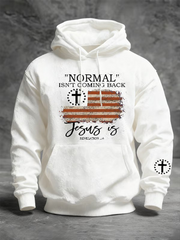 Men's Vintage Faith “Normal Isnt Coming Back” Print Hoodie