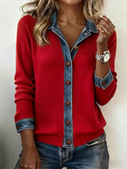 Women's Fashion Patchwork Design Cardigan