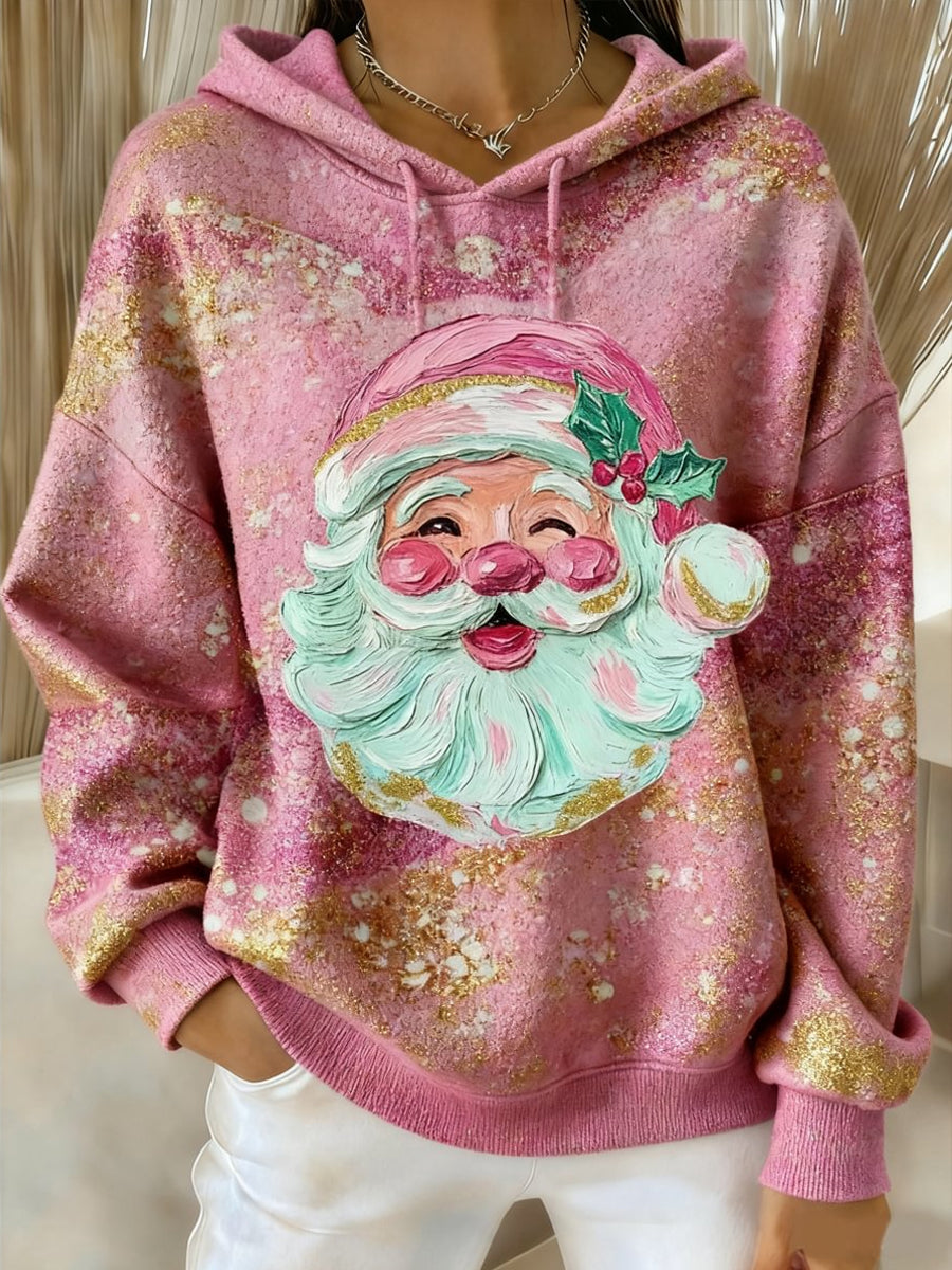 Women's Santa Claus Drawstring Hoodie