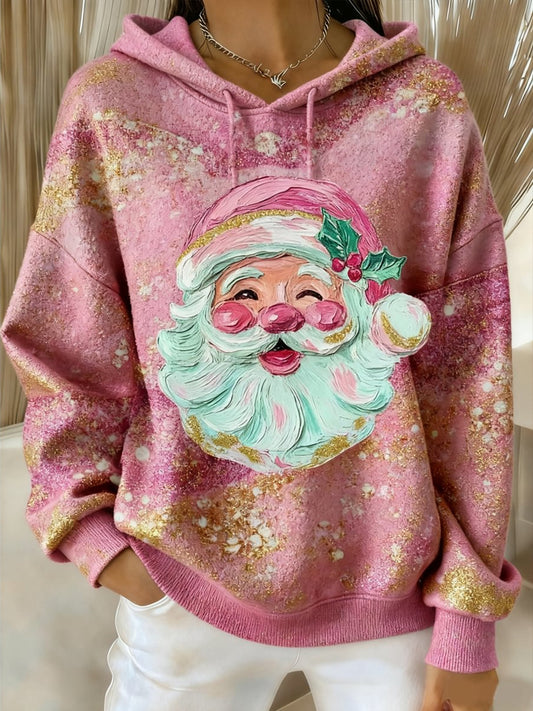 Women's Santa Claus Drawstring Hoodie