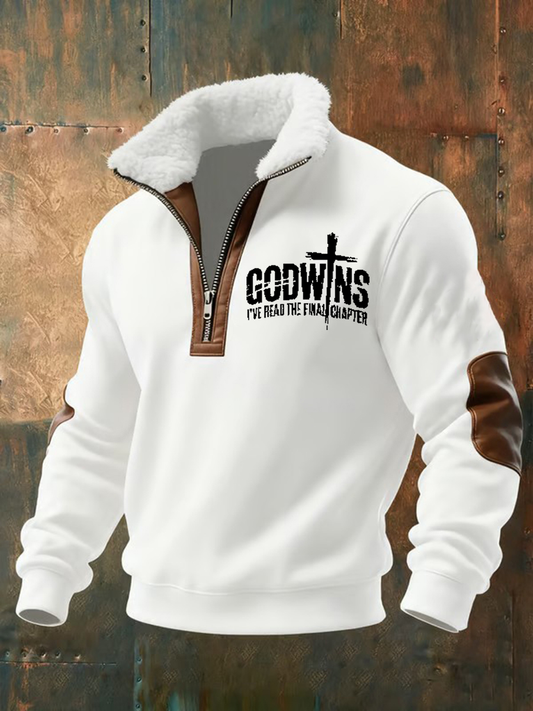 Men's Vintage Faith Print Casual Sweatshirt