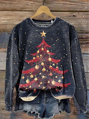 Women's Christmas tree print Regular Sweatshirt