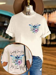 Women's Country Music Somebody Save Me,Me From Myself Print Crew Neck T-Shirt