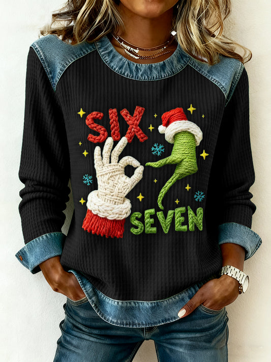 Women's Funny 67 Six Seven Meme Christmas Printed Top