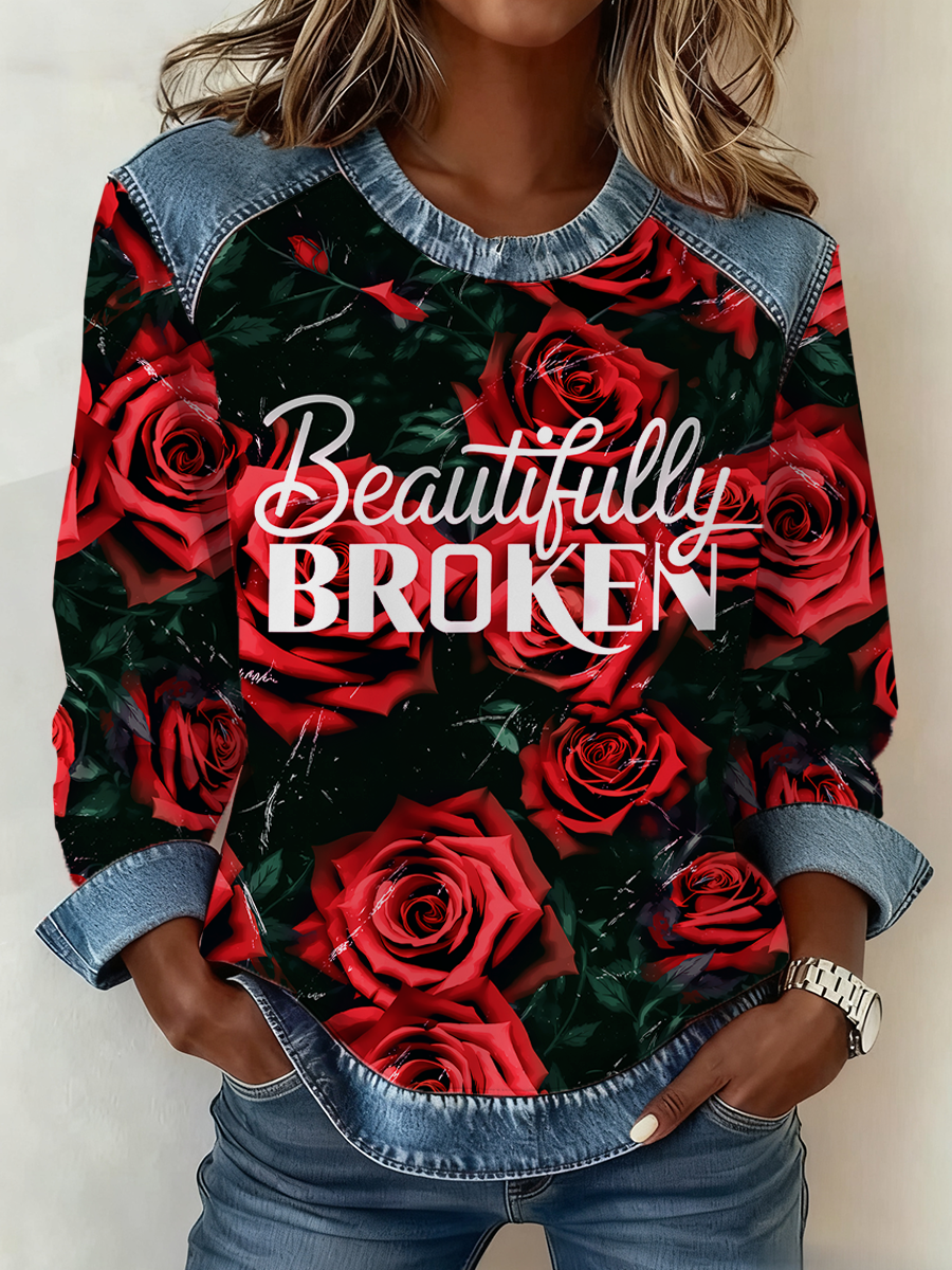 Women's Country Music Print Casual Top