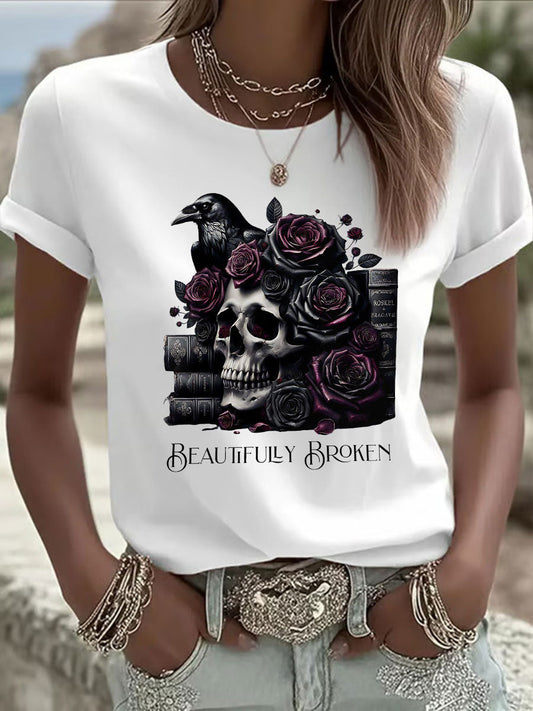 Women's Country Music Print Casual T-shirt