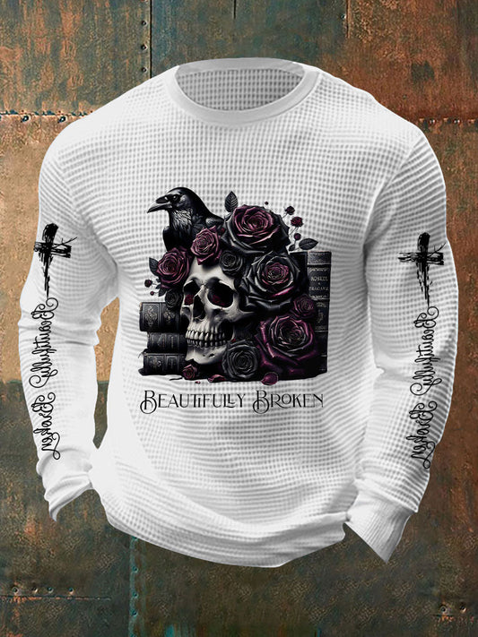 Men's Country Music Waffle Print Casual T-Shirt