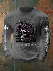 Men's Country Music Waffle Print Casual T-Shirt