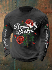 Men's Country Music Waffle Print Casual T-Shirt