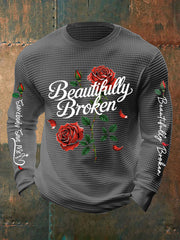 Men's Country Music Waffle Print Casual T-Shirt