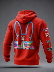 Unisex Bunny Football Music Lover Printed Hoodie